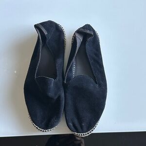 Black Suede Espadrille Flats